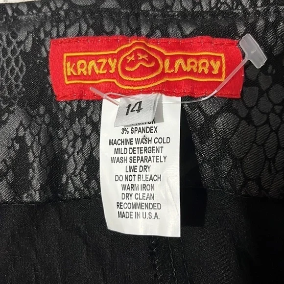 Krazy Larrry Python Pull On Pants Size 14 - Picture 9 of 13